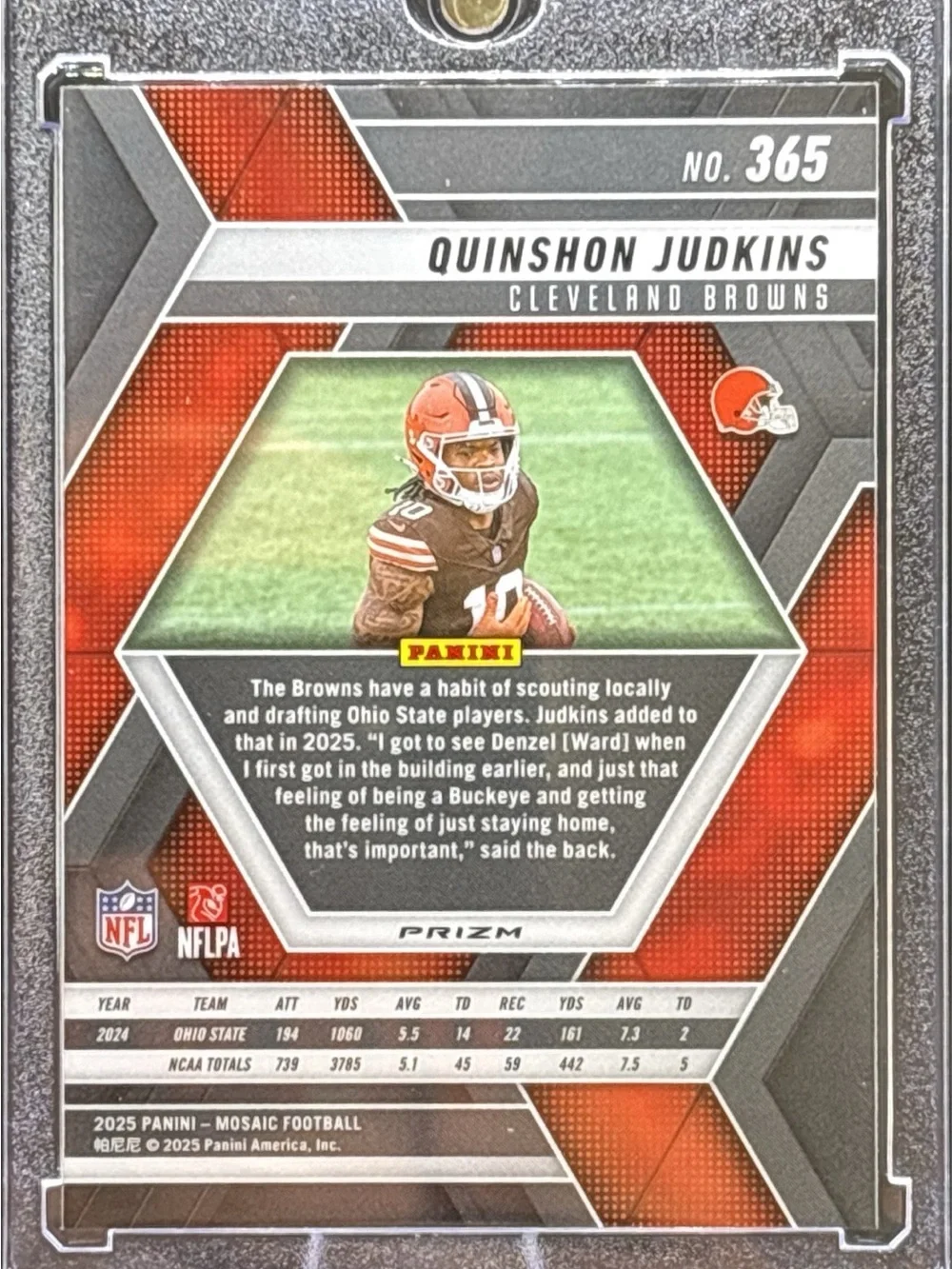 Panini Quinshon Judkins Rookie Card